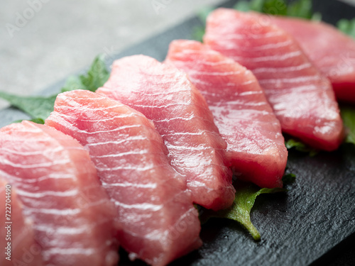 Tuna sashimi on a plate 