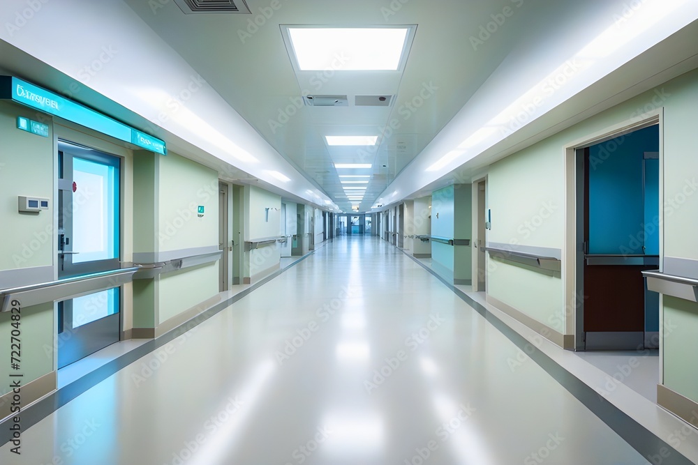 hospital hallway with copy space area
