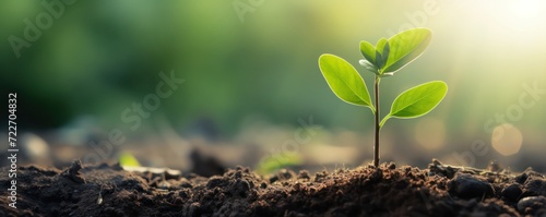 young green plant growing out of sand between