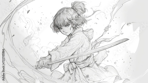 Anime sketch of a boy