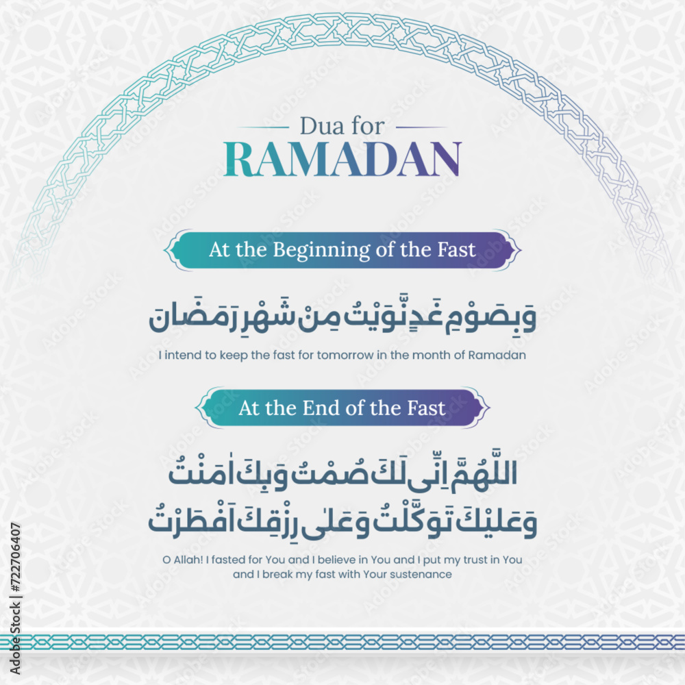 Dua of fasting, Islamic social media post template - obrazy, fototapety, plakaty 