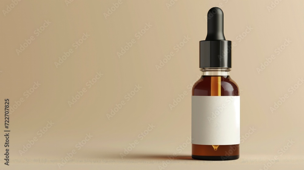 Serum Elegance, Dropper Bottle with Glass Pipette and Blank Label, Awaiting Your Liquid Gel of Choice