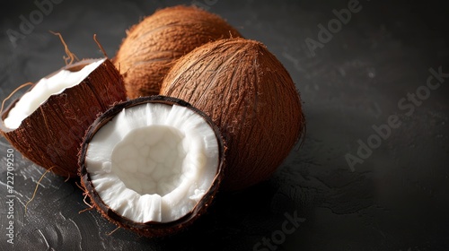 Fresh mature coconuts ready to use AI generated image