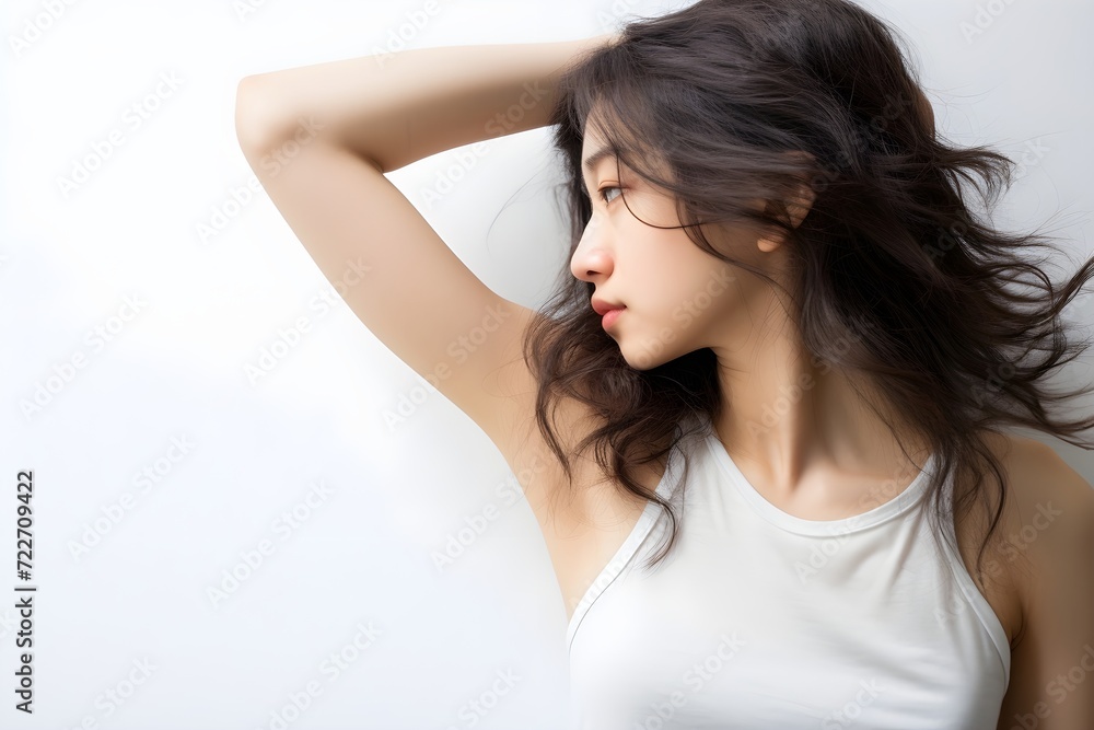 Woman's armpit on white background Woman's armpit on white background