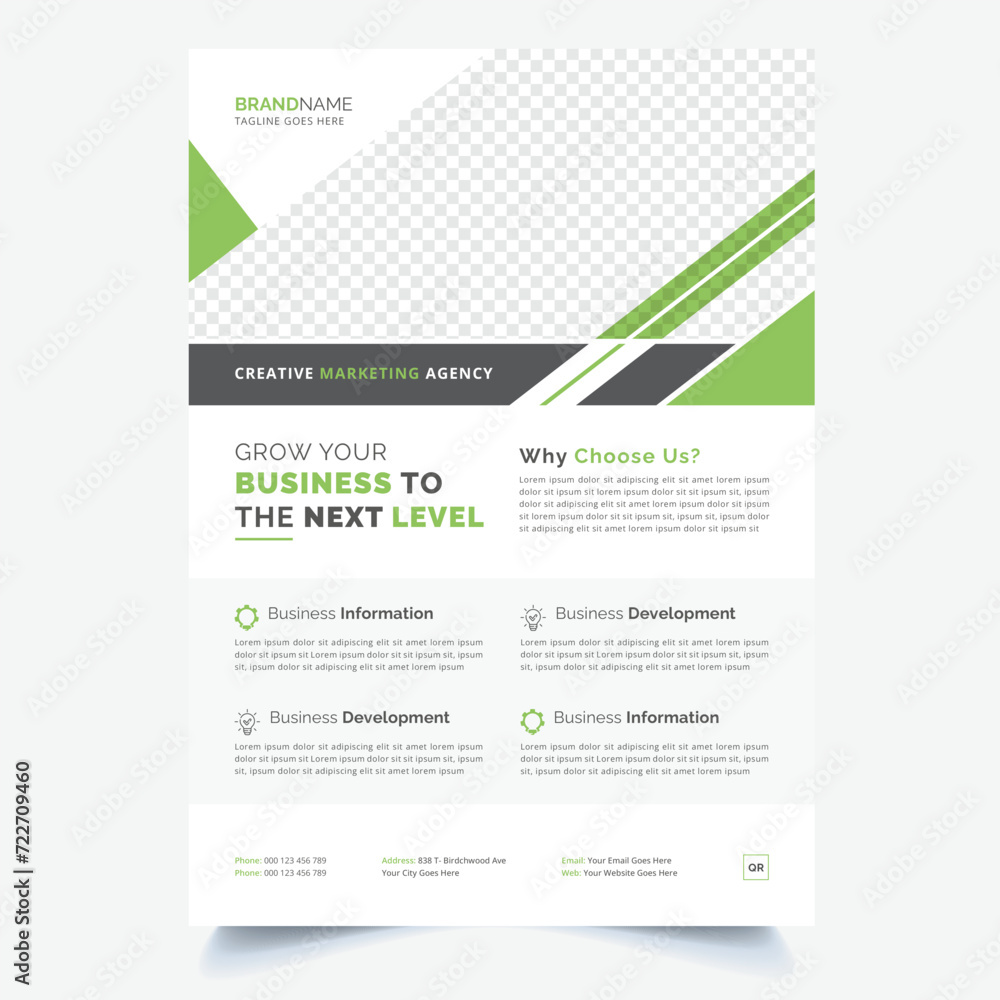 Annual report brochure flyer template, business advertisement, magazine ads, catalog vector layout in A4 size