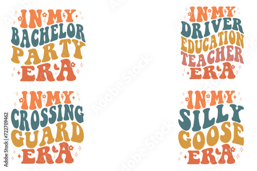 In My Bachelor Party Era, In My Driver Education Teacher Era, In My Crossing Guard Era, In My Silly Goose Era Retro T-shirt