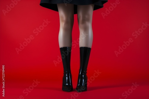Legs on red background