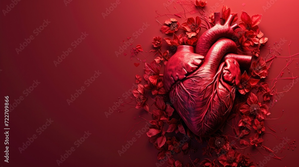 The Intricate Beauty of the Human Heart Organ - obrazy, fototapety, plakaty 