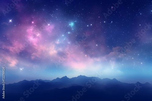 Landscape with stars in the sky