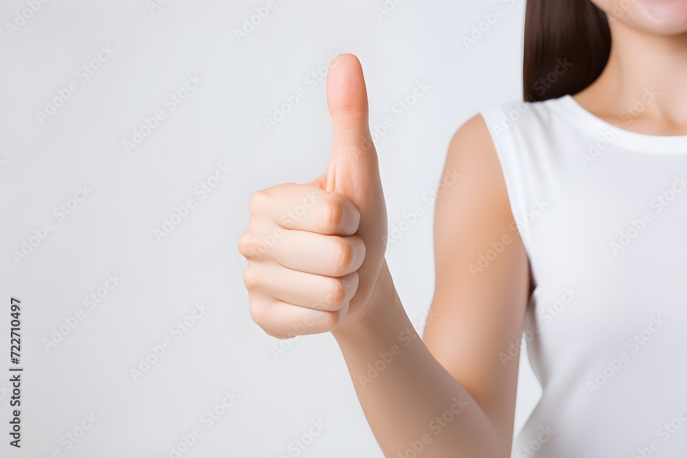 Woman raising her thumb Woman raising her thumb