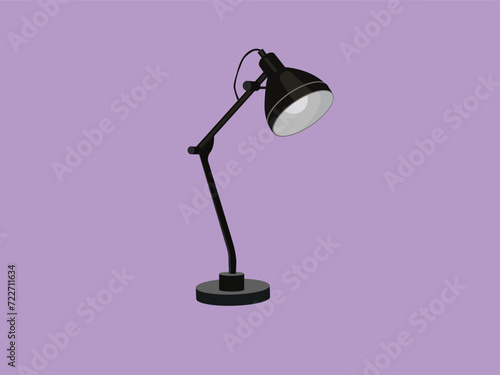 black lamp on purple background © Mutaz