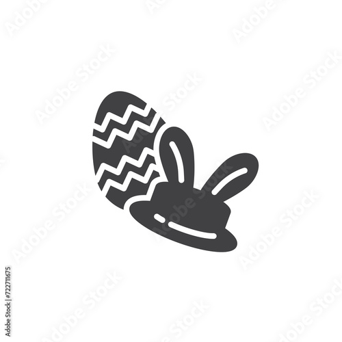Easter parade hat and egg vector icon