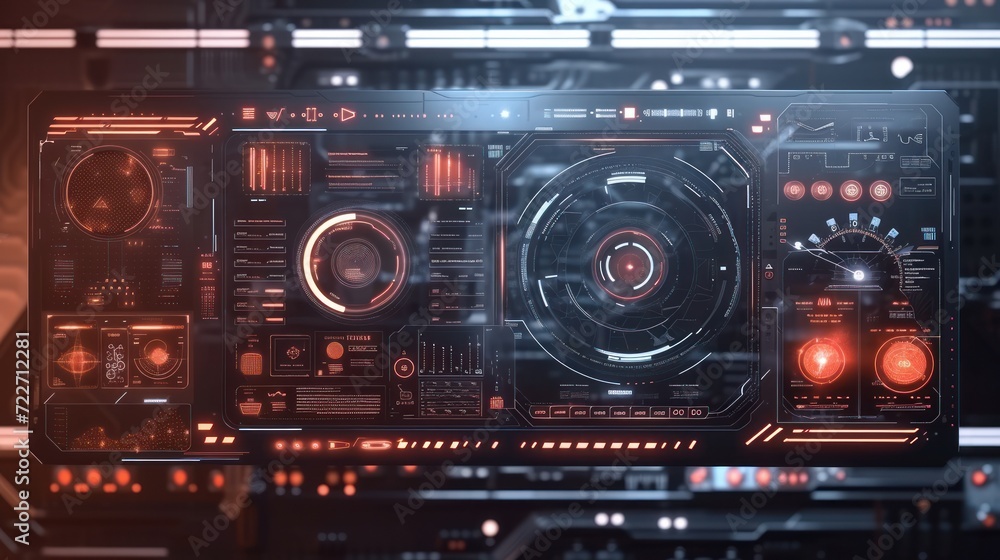 Modern technology screen system hologram background AI generated image Modern technology screen system hologram background AI generated image