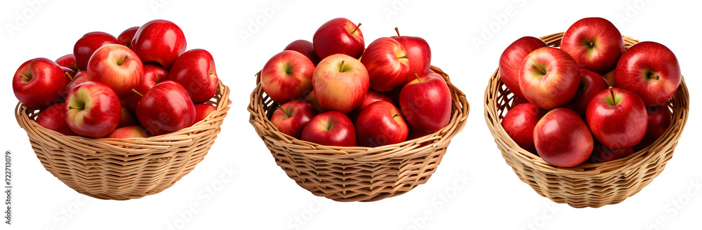 Apple red, Set apple in basket cut isolated on transparent background cutout, PNG file.
Apple red, Set apple in basket cut isolated on transparent background cutout, PNG file.
