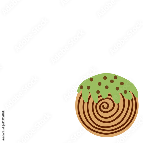 Cromboloni or Crombolini, croissant bomboloni pastry filling with chocolate paste
