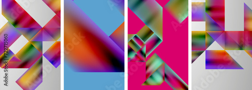 Set of abstract geometric posters. Abstract backgrounds for wallpaper, business card, cover, poster, banner, brochure, header, website