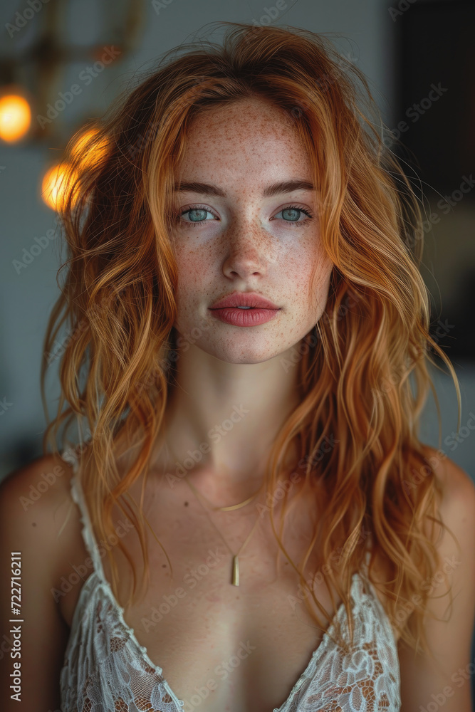 Close up portrait of woman with natural light outdoors Close up portrait of woman with natural light outdoors