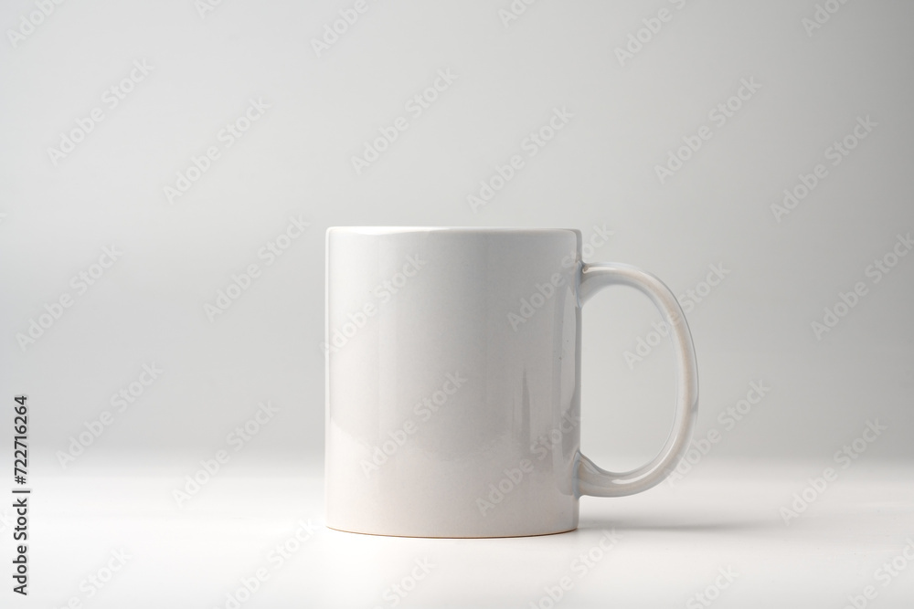 Blank white mugs mock up on white background Blank white mugs mock up on white background