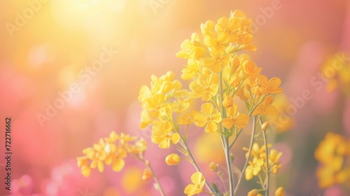 Macro view of mustard flowers