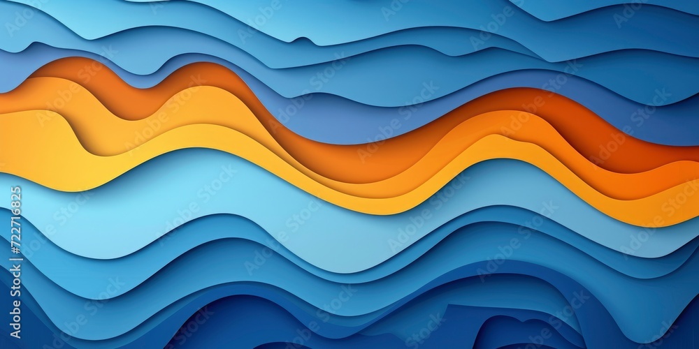 Fototapeta premium Origami Wave, Abstract Paper Cut Background with Artistic Elegance.