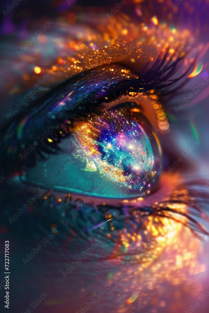 The eyes gleam with the brilliance of stars, the serenity of the moon, reflecting the cosmic wonders within the vastness of the universe. The eyes gleam with the brilliance of stars, the serenity of the moon, reflecting the cosmic wonders within the vastness of the universe.