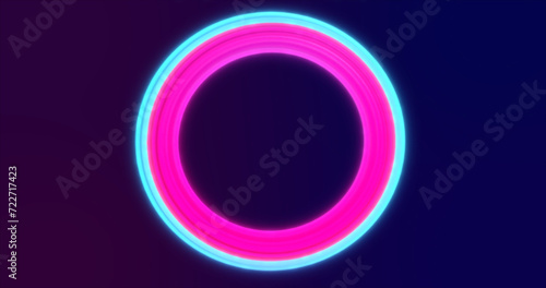 Abstract blue violet energy magic bright glowing spinning ring of lines, background