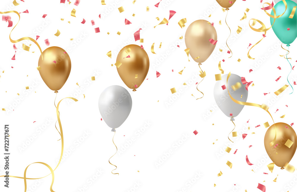 Celebration background with balloons and confetti. Vector illustration. Celebration background with balloons and confetti. Vector illustration.