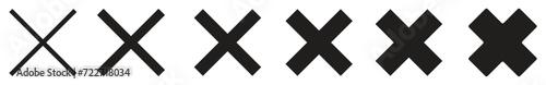 Cross Icon Black | Crosses | Cancel Symbol | Wrong Illustration | Logo | X Sign | Isolated | Variations