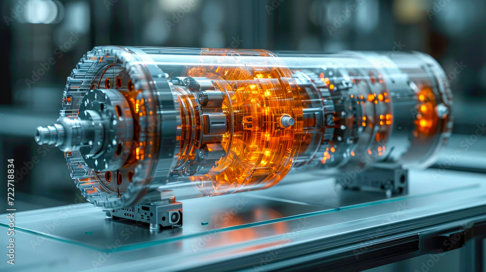 An industrial engine transparent modern high-tech centrifugal electric ...