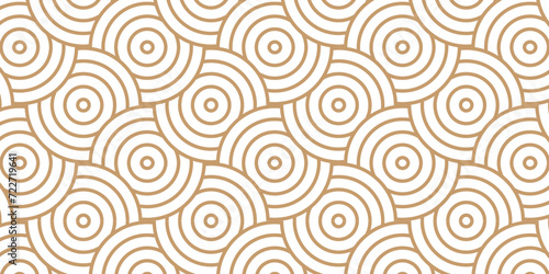 Modern diamond geometric waves spiral pattern and abstract circle wave lines. brown seamless tile stripe geomatics overlapping create retro square line backdrop pattern background. Overlapping Pattern