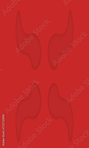 Red vector background in paper cut style