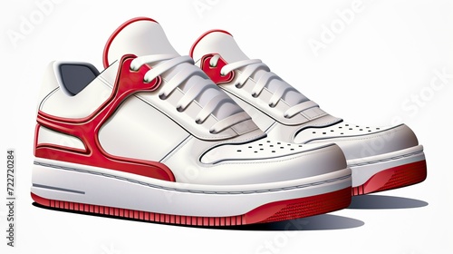 White background cutouts of classic sneakers sport shoe 