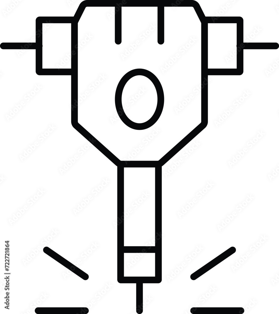 Rounded filled Editable stroke Jackhammer Icon Rounded filled Editable stroke Jackhammer Icon