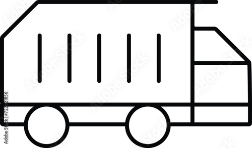 Rounded filled Editable stroke Dumper Truck