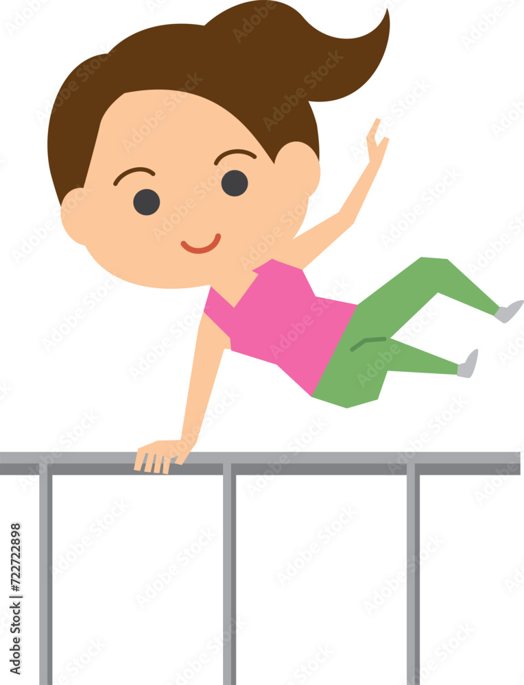 Naklejka premium 女子パルクール選手のイメージイラスト