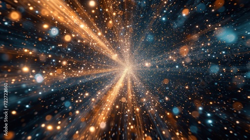  a space filled with lots of stars and a bright light coming out of the center of the center of the image.