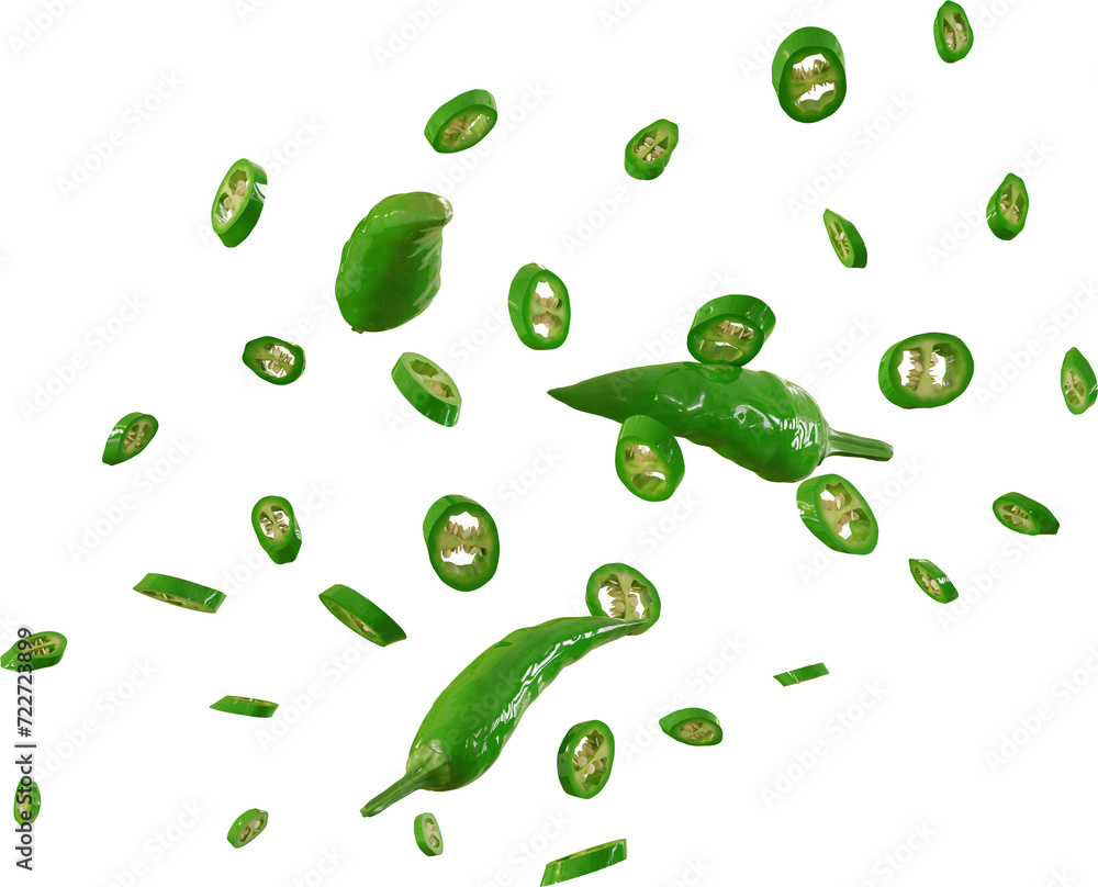 green chilli slices green chilli slices