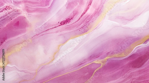 Soft pink marble with delicate gold veins creating a luxurious and chic pattern. photo