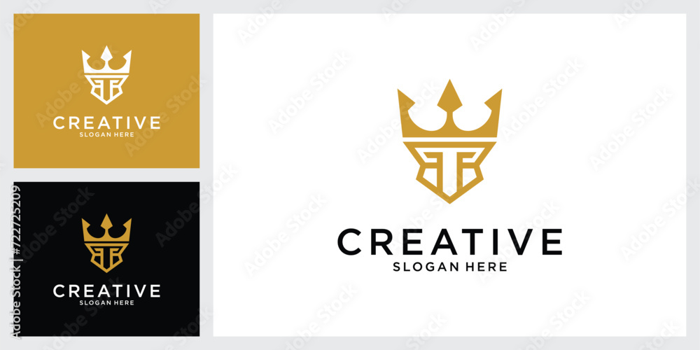 Initial letter T with crown icon vector design Initial letter T with crown icon vector design