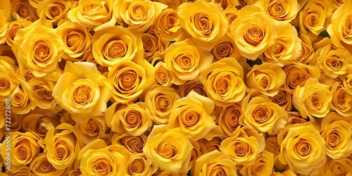 Fototapeta Naklejka Na Ścianę i Meble -  Vibrant yellow roses background. perfect for greetings or celebrations. beautiful floral texture. AI