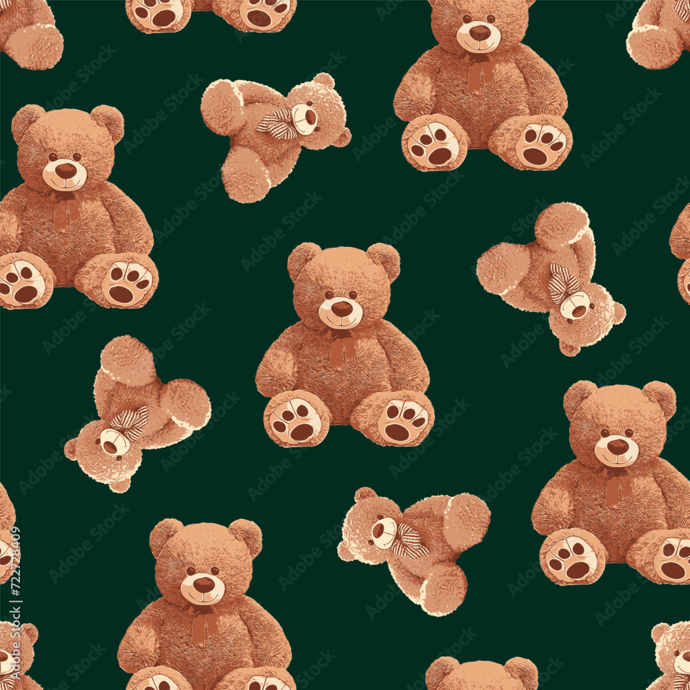 Obraz premium SEAMLESS TEDDY BEAR PATTERN 127