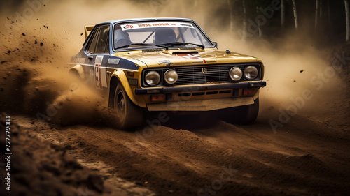  Capture the excitement of a motorsport rally with a blurred background that conveys the thrill of off-road racing. © Teerasak