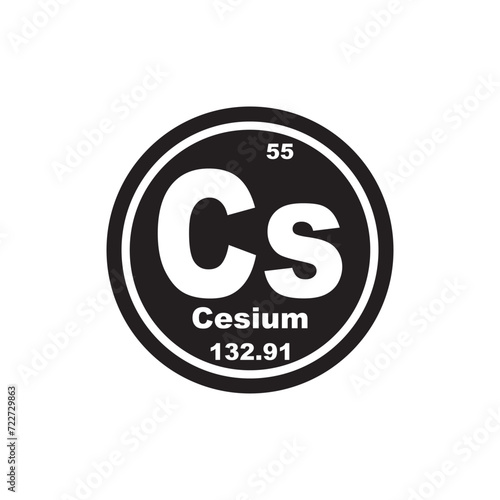 Cesium icon, chemical element in the periodic table