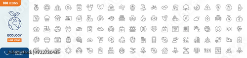 Ecology Line Editable Icons set. Editable stroke. Vector illustration	