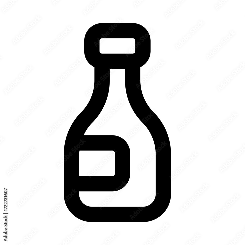 Glass Bottle Line Icon