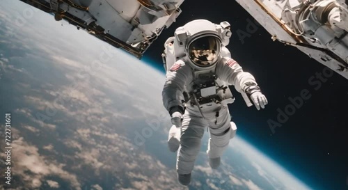 astronot di luar angkasa mengambang bebas