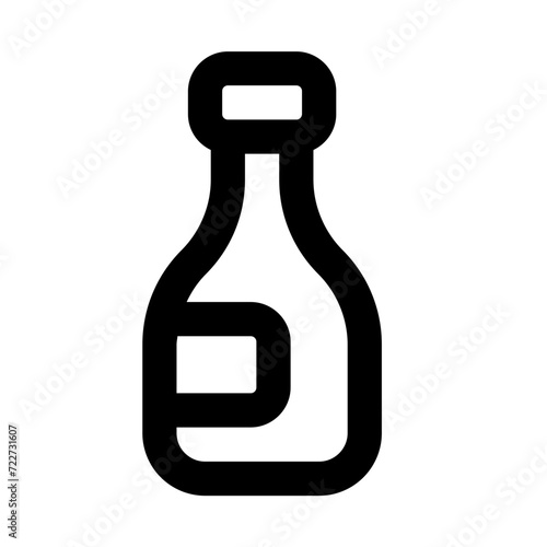 Glass Bottle Line Icon