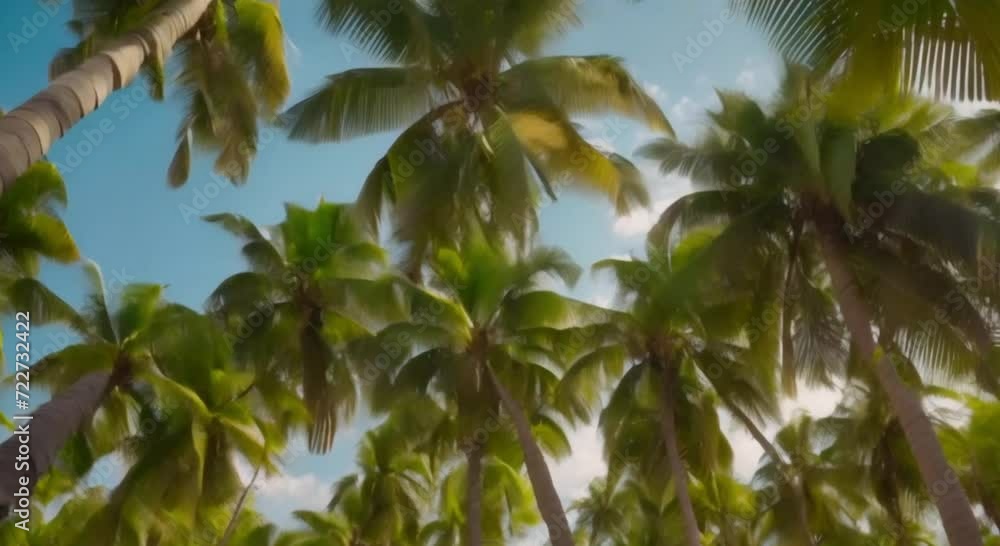 view of coconut trees being blown by the wind view of coconut trees being blown by the wind