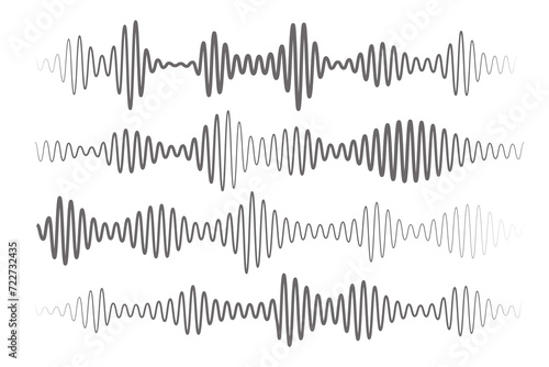 Sound audio wave. Music voice and radio frequency lines. Graphic equalizer and digital volume illustration. Vector abstract pulse