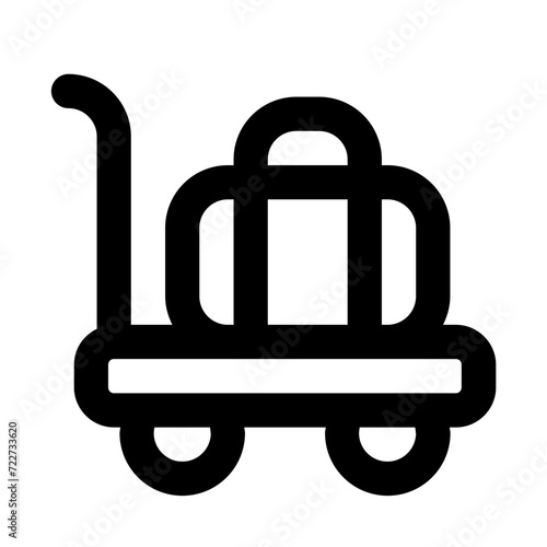 Luggage Cart Line Icon